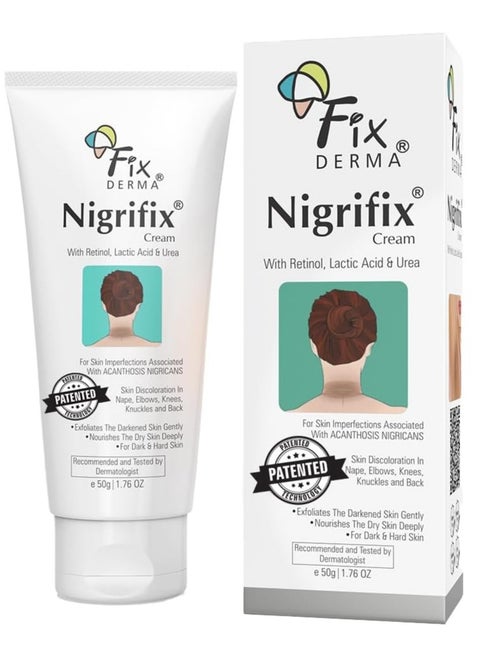 Fixderma Nigrifix Cream for Acanthosis Nigricans with Lactic Acid | Dermatologist Tested Retinol Cream | For Dark Body Parts like Neck, Ankles, Knuckles, Armpits, Thighs & Elbows | Exfoliant - 50g