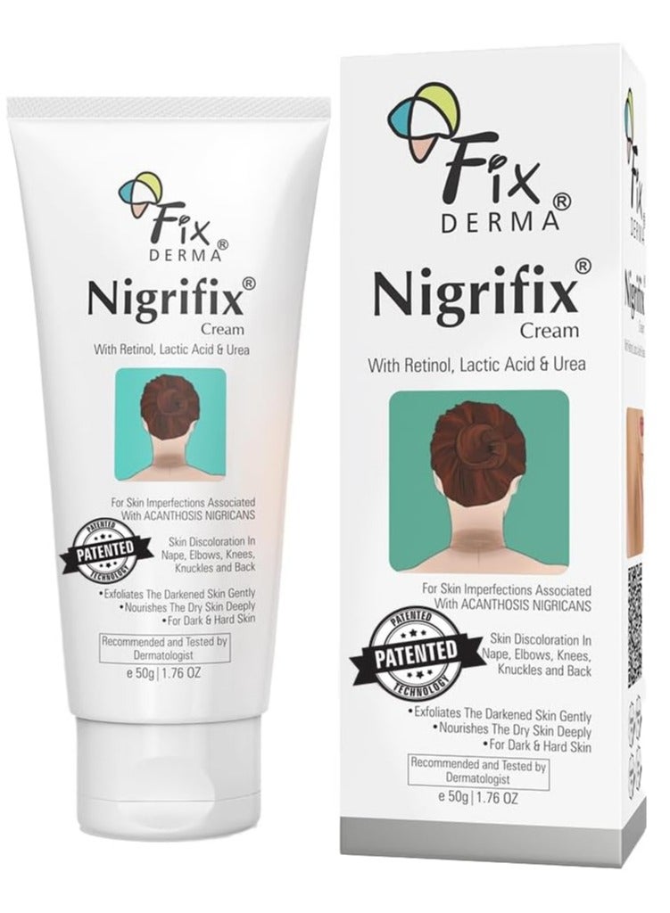 Fixderma Nigrifix Cream for Acanthosis Nigricans with Lactic Acid | Dermatologist Tested Retinol Cream | For Dark Body Parts like Neck, Ankles, Knuckles, Armpits, Thighs & Elbows | Exfoliant - 50g - Image 1