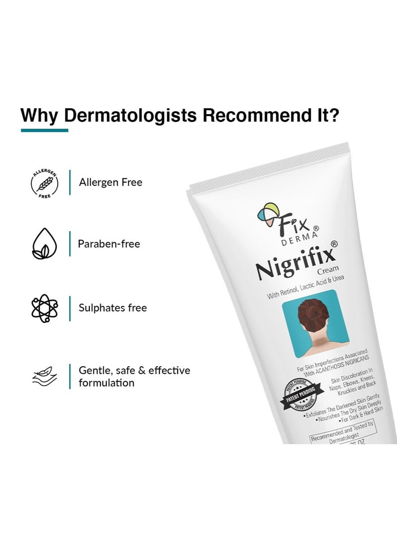 Fixderma Nigrifix Cream for Acanthosis Nigricans with Lactic Acid | Dermatologist Tested Retinol Cream | For Dark Body Parts like Neck, Ankles, Knuckles, Armpits, Thighs & Elbows | Exfoliant - 50g - Image 5
