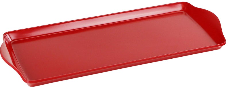 Reston Lloyd Calypso Basics Melamine Plastic Tidbit BPA-Free  Food Safe  Multipurpose Platter Serving Tray  Bathroom/Table Organizer  Red - Image 1