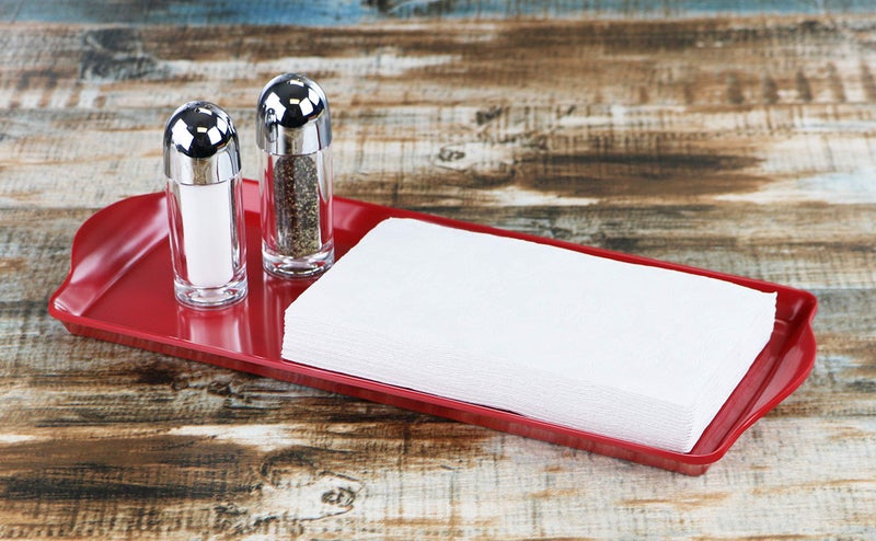 Reston Lloyd Calypso Basics Melamine Plastic Tidbit BPA-Free  Food Safe  Multipurpose Platter Serving Tray  Bathroom/Table Organizer  Red - Image 3