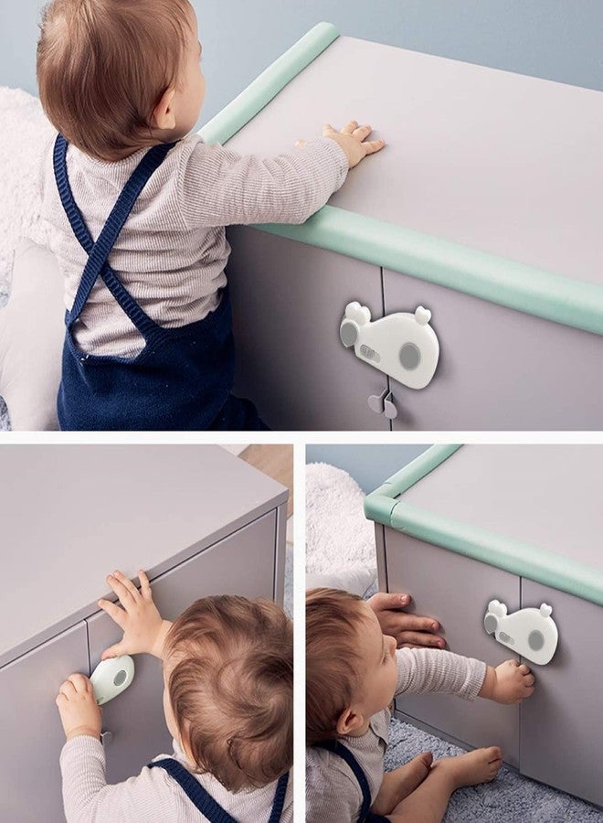 YOMITH Baby Drawer Cabinet Locks Safety, Cartoon Whale Shape, Drawers Sliding, Closet Cupboard, Straps Baby Protection (Pack of 2, Random) - Image 2
