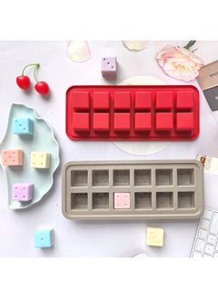 12 Even Dice Ice Cube 660 Silicone Ice Cube Mold DIY Chocolate Biscuit Cake Ice Box Small Ice Cube Tray-Color:Random Color (color Can Be Noted)
