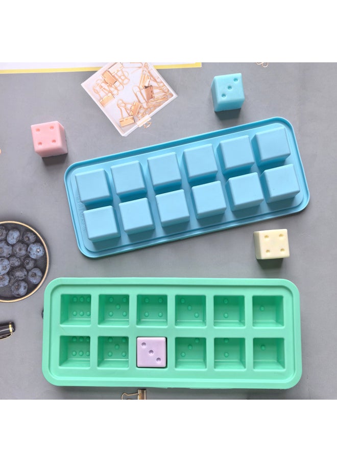 Generic - 12 Even Dice Ice Cube 660 Silicone Ice Cube Mold DIY Chocolate Biscuit Cake Ice Box Small Ice Cube Tray-Color:Random Color (color Can Be Noted) - Image 1