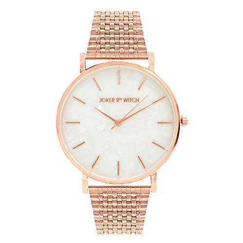 Joker & Witch Stainless Steel Women Aria Rosegold White Dial Analog Watch Bracelet Set, Gold Band - Image 2