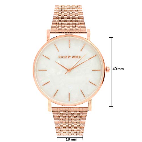 Joker & Witch Stainless Steel Women Aria Rosegold White Dial Analog Watch Bracelet Set, Gold Band - Image 4