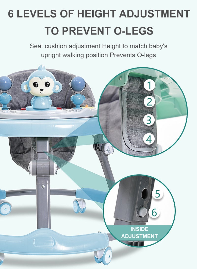 MaBaby Baby Anti Roll And O-Shaped Learning Walker With Foot Pedals And Detachable Toy Tray - Image 2