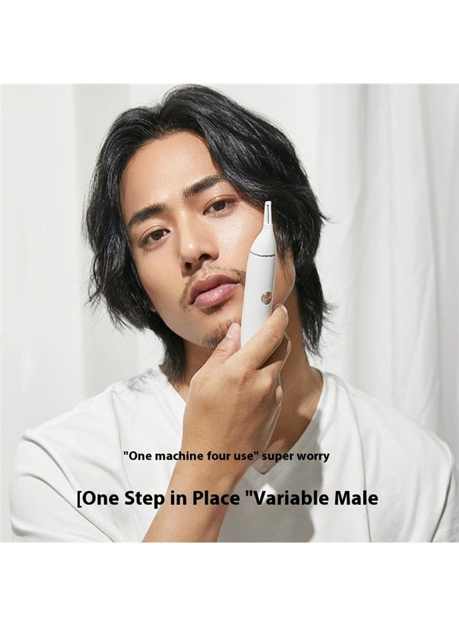Nose Hair Trimmer White/Gold，Eyebrow Trimmer, Electric Eyebrow Razor for Women Men, Rechargeable Painless Facial Hair Shaver Remover - Image 4
