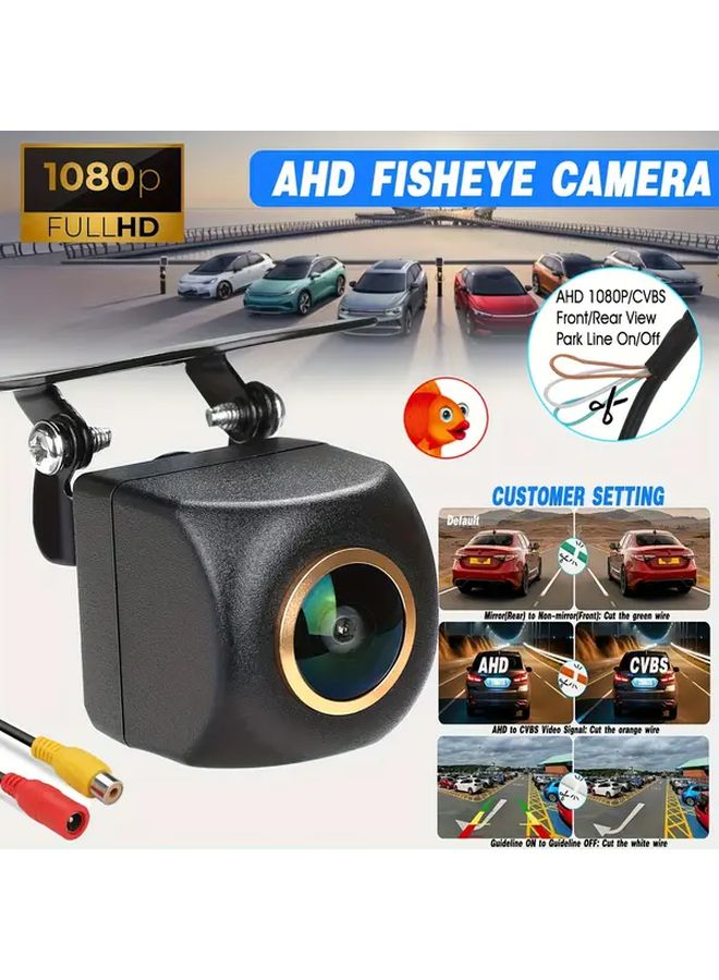 كاميرا سيارة عين السمكة عالية الدقة 1080P AHD رؤية أمامية وخلفية مع رؤية ليلية - Image 4