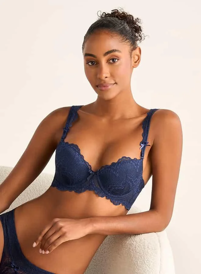 Splash FAV Lace Detail Balconette Bra and Briefs Set