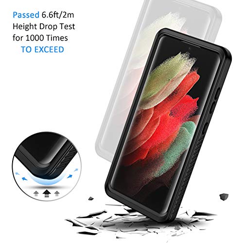 Lanhiem for Samsung Galaxy S21 Ultra Case, IP68 Waterproof Dustproof, Built-in Screen Protector, Rugged Full Body Shockproof Protective Phone Cover for Galaxy S21 Ultra 5G 6.8 Inch, Black - Image 4