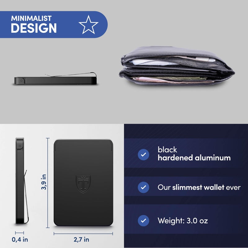 TRAVANDO SLYDE Aluminum Card Holder - RFID Blocking Slim Wallet for Men with Money Clip â€“ Holds Up to 6 Cards â€“ RFID Protected Credit Card Mens Wallet (5-6 Cards) - Image 5