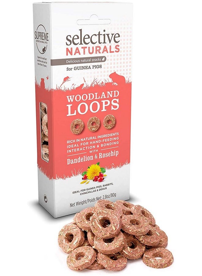 سوبريم مجموعة Supreme Petfoods المكونة من قطعتين من مكافآت خنازير غينيا من Selective Naturals Woodland Loops، 2.8 أونصة لكل منهما، مع الهندباء ووركين الورد  - Image 2