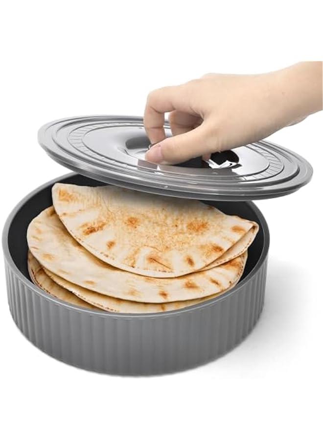 Arabest 2 Pack Tortilla Warmer, 8.5 x 2.5 Inch Tortilla Server with Lid, Taco Holder for Mexican Fiesta Party, Pancake Keeper Perfect for Keeping Tortillas, Waffles Warm, Microwave Safe, Gray - Image 4