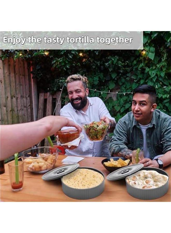 Arabest 2 Pack Tortilla Warmer, 8.5 x 2.5 Inch Tortilla Server with Lid, Taco Holder for Mexican Fiesta Party, Pancake Keeper Perfect for Keeping Tortillas, Waffles Warm, Microwave Safe, Gray - Image 5