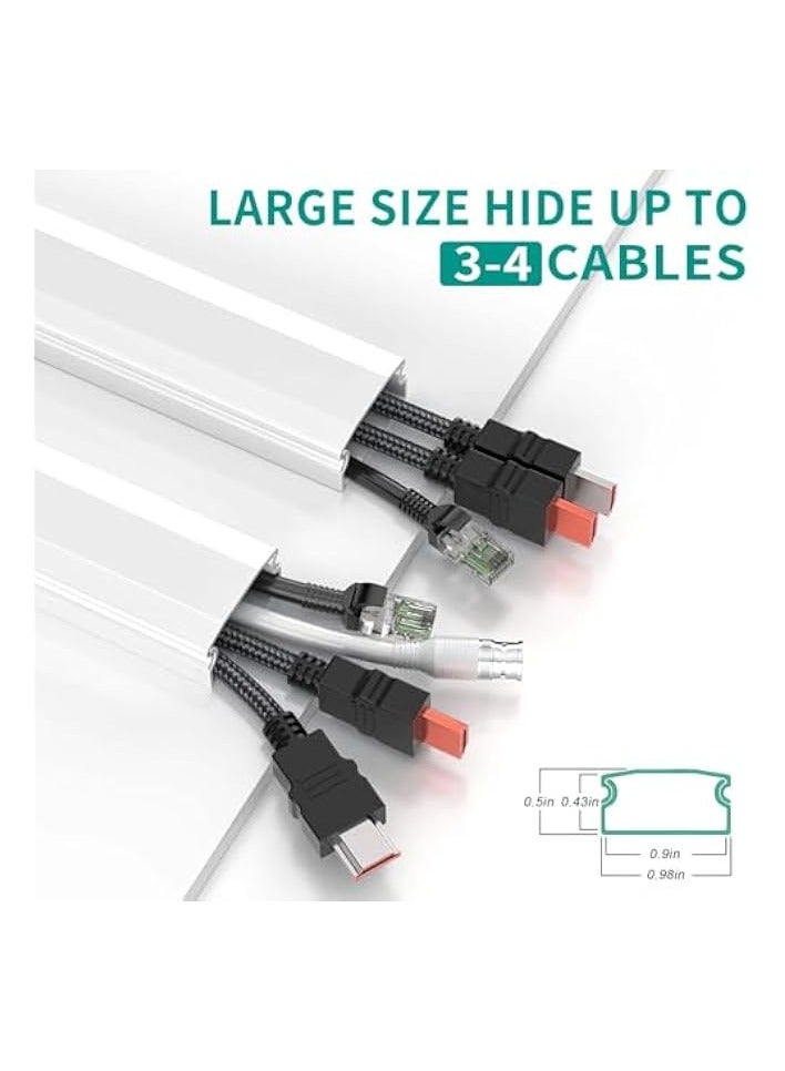 erorex TV Cord Hider, 62.8in Cable Hider, Cord Covers for Wires on Wall, Wire Covers for 2-3 Cords, Wire Hiders for TV on Wall, Easier Setup Cable Cover Management, 4 X L15.7 W0.94 H0.47in, White - Image 2