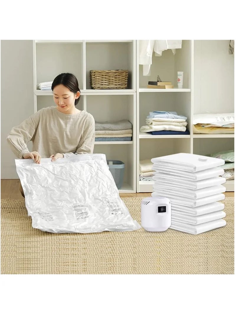 Vacuum Seal Storage Bags, 9 Pack Reusable Compression Bags(3 Jumbo + 3 Large + 3 Medium ), Premium Vacuum Storage Bags with Electric Pump for Bedding, Clothes, Curtains, Pillows  - Image 1