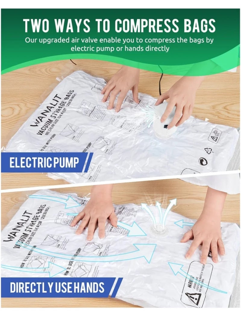 Vacuum Seal Storage Bags, 9 Pack Reusable Compression Bags(3 Jumbo + 3 Large + 3 Medium ), Premium Vacuum Storage Bags with Electric Pump for Bedding, Clothes, Curtains, Pillows  - Image 4