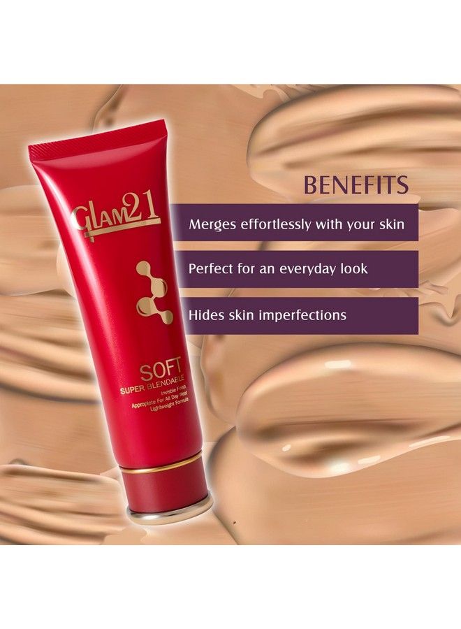 Glam 21 فونداسيون أنبوب قابل للمزج من غلام21؛ يخفي عيوب البشرة والبقع الداكنة والخطوط الدقيقة؛ خفيف الوزن؛ مناسب للجميع؛ 6 درجات تناسب ألوان البشرة الهندية؛ 50 غرام - Image 4