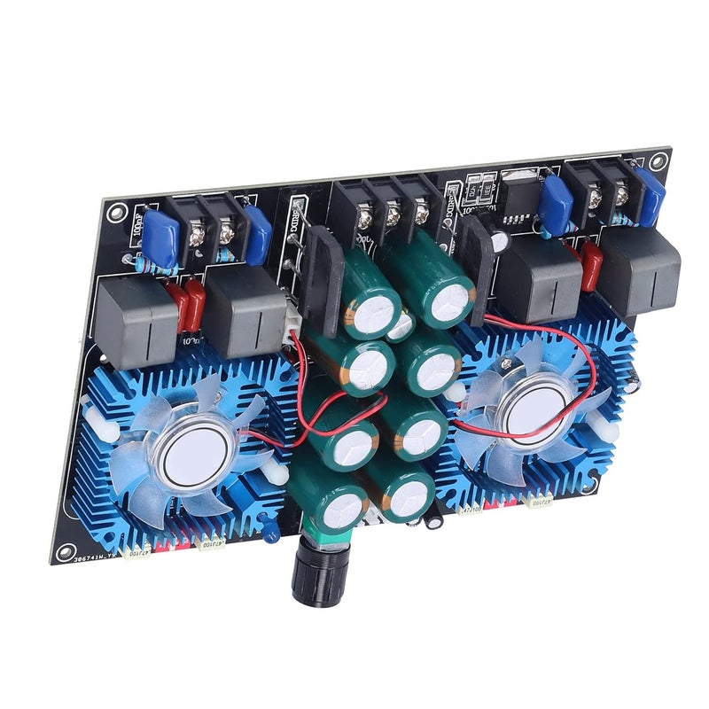 Digital Amplifier Board 2 Channel, Audio Amplifier Board Module with Cooling Fan, 2x420W Output for Home Theater and Speaker, TDA8954TH Chipset with - Image 2
