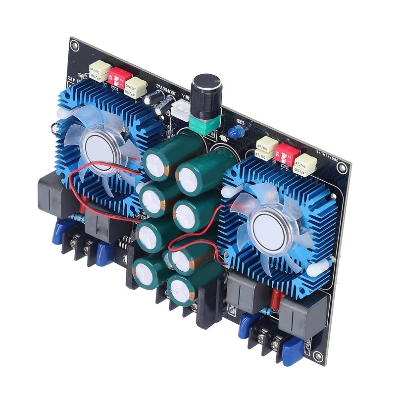 Digital Amplifier Board 2 Channel, Audio Amplifier Board Module with Cooling Fan, 2x420W Output for Home Theater and Speaker, TDA8954TH Chipset with - Image 4