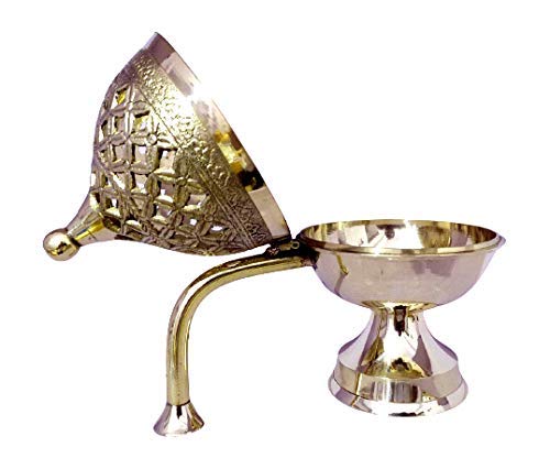 Craftomanic Brass Lobandan with HandleHandcrafted Brass Chirag DhuniFumerDhooni Dhoop Dani Dhuni - Image 2