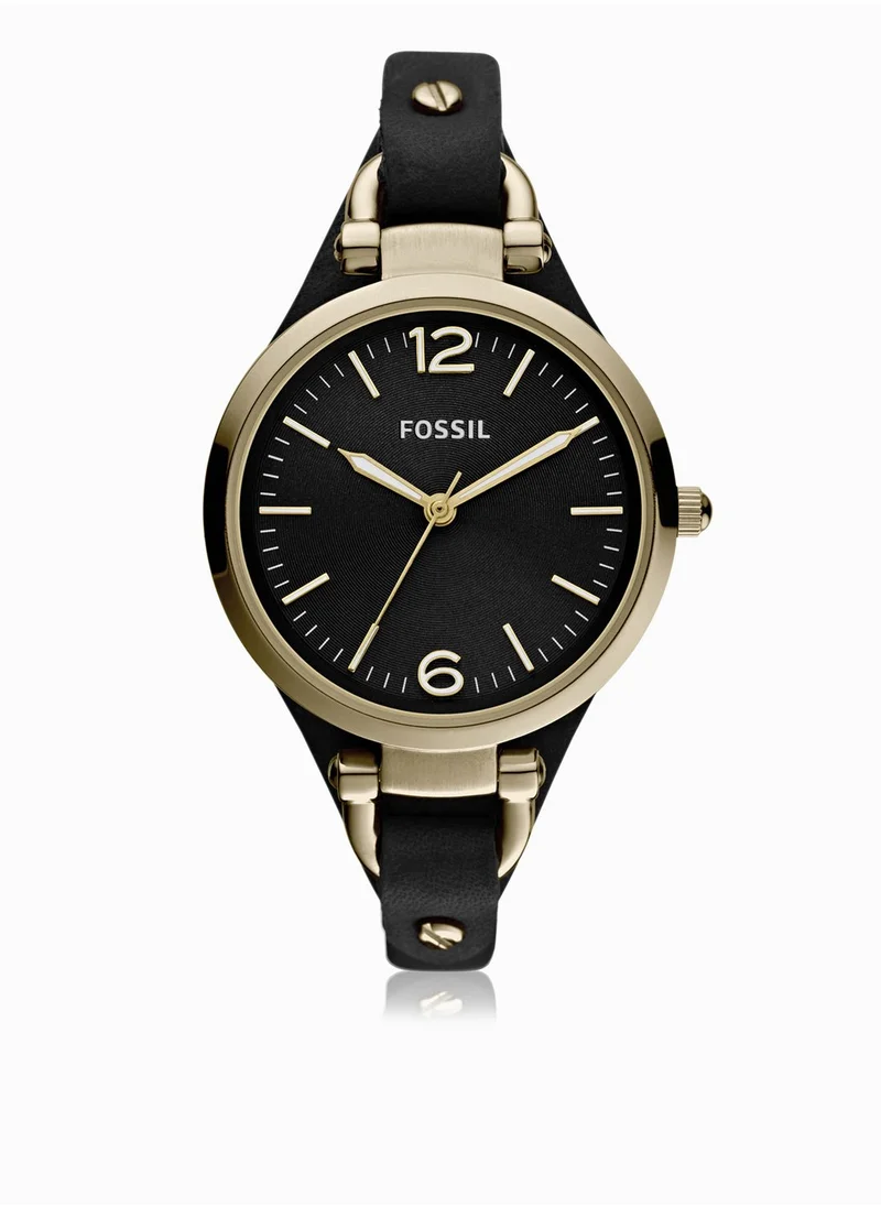 FOSSIL Georgia Black Leather Watch