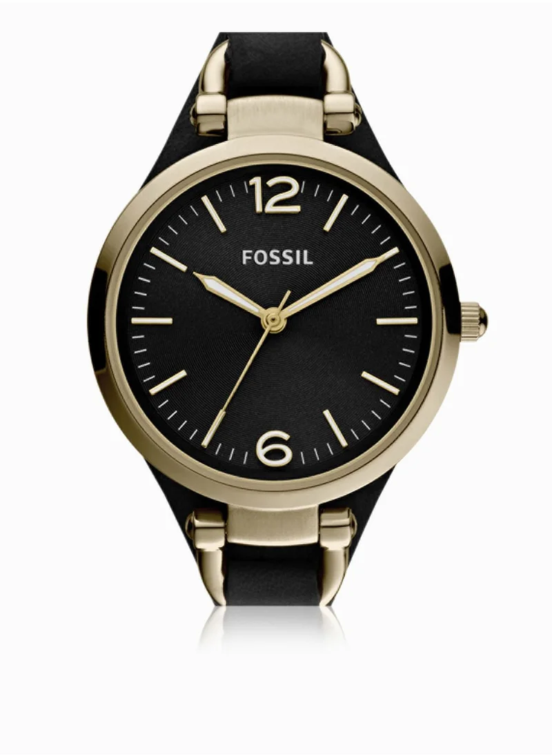 FOSSIL Georgia Black Leather Watch