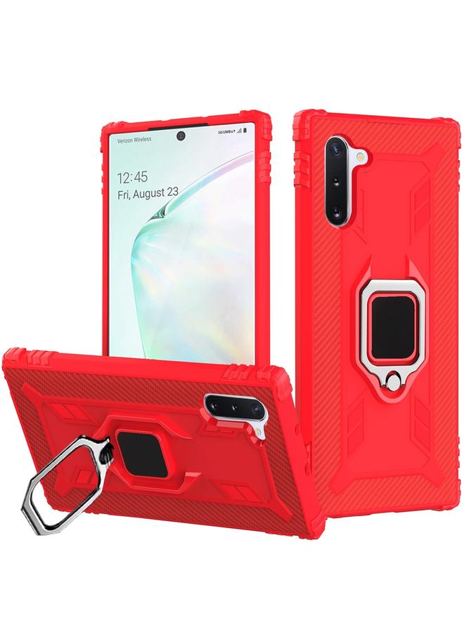 S-TOP Case For Galaxy Note 10 Carbon Fiber Protective Case with 360 Degree Rotating Ring Holder - Image 1