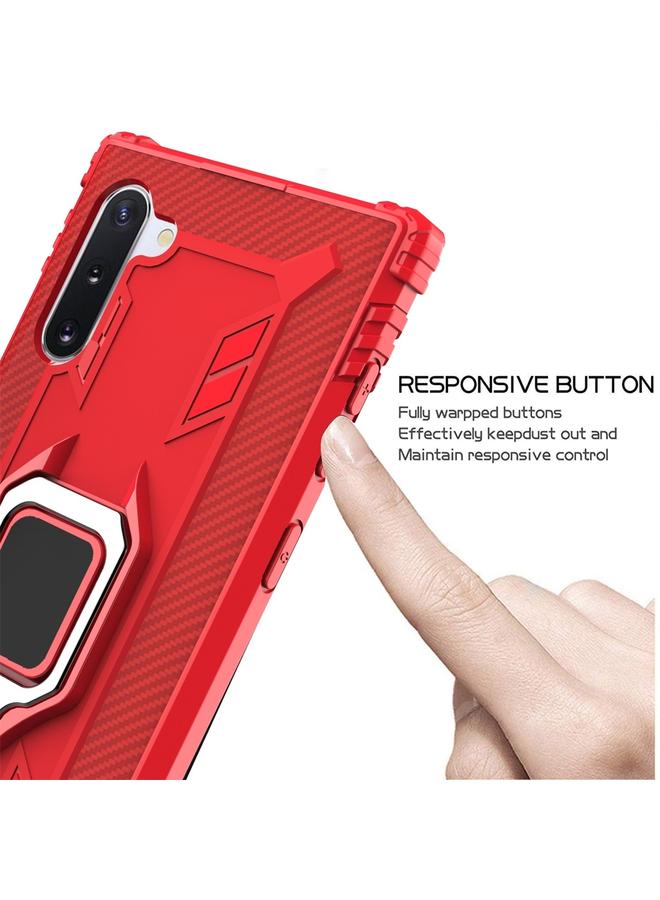 S-TOP Case For Galaxy Note 10 Carbon Fiber Protective Case with 360 Degree Rotating Ring Holder - Image 4