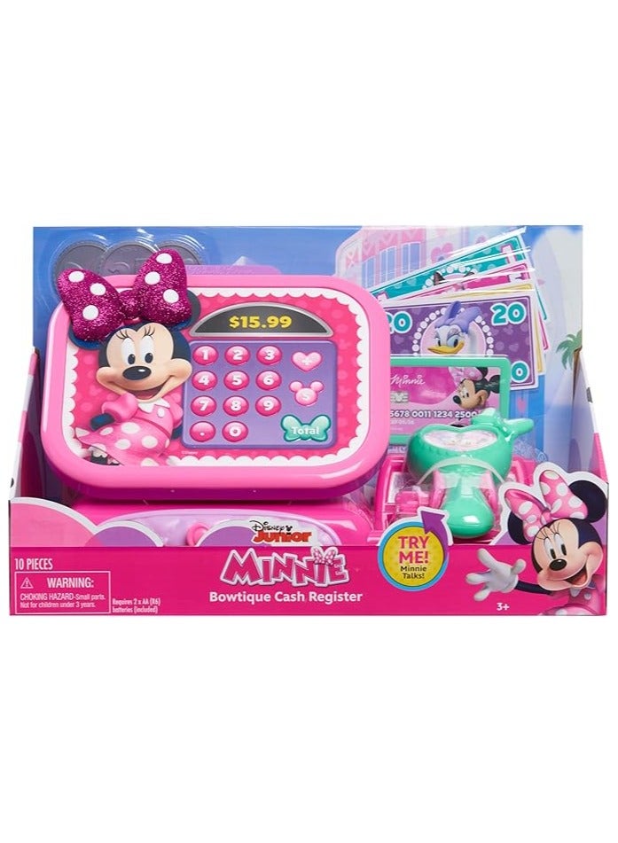 Just Play Disney Junior Minnie Mouse Bowtique Cash Register – Sounds, Scanner, Play Money, Ages 3+ - Image 4