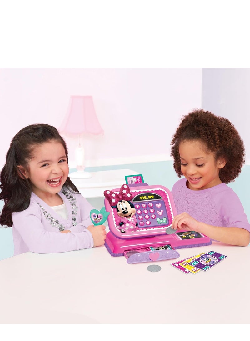 Just Play Disney Junior Minnie Mouse Bowtique Cash Register – Sounds, Scanner, Play Money, Ages 3+ - Image 1