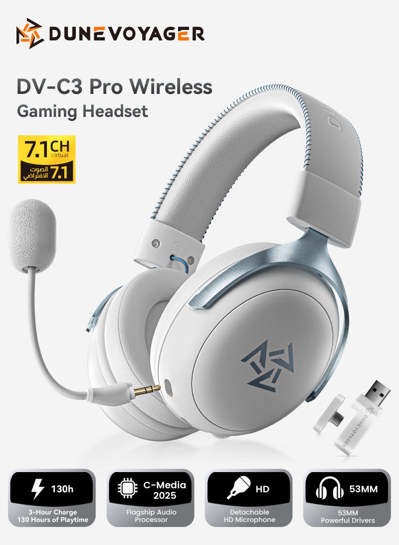مسافر الكثبان C3 Pro سماعة ألعاب لاسلكية، مع صوت محيطي 7.1، وإسفنج ذاكرة قابل للتنفس وجلد بروتيني ناعم الملمس، وبرنامج للكمبيوتر، وميكروفون قابل للفصل بصوت فائق الوضوح، ووحدات تشغيل قوية مقاس 53 مم، تعمل مع PS5 / PS4 / Switch / PC - Image 1