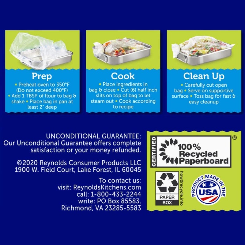Reynolds Oven Cooking Large Size for Meats & Poultry (up to 8-Pounds), 5 Count Boxes (Pack of 3) 15 Bags Total - Image 2