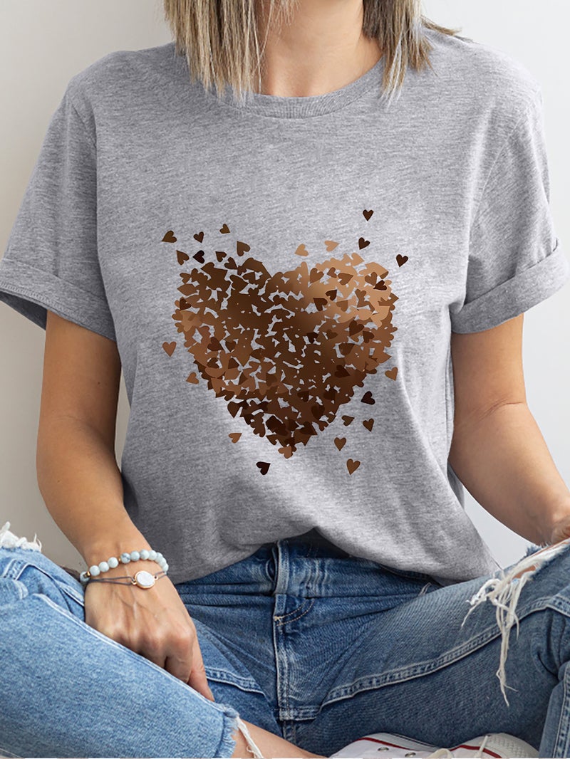 Independent Station Women'S Tops Round Neck Cartoon Printed Short-Sleeved T-Shirt-M - Image 1
