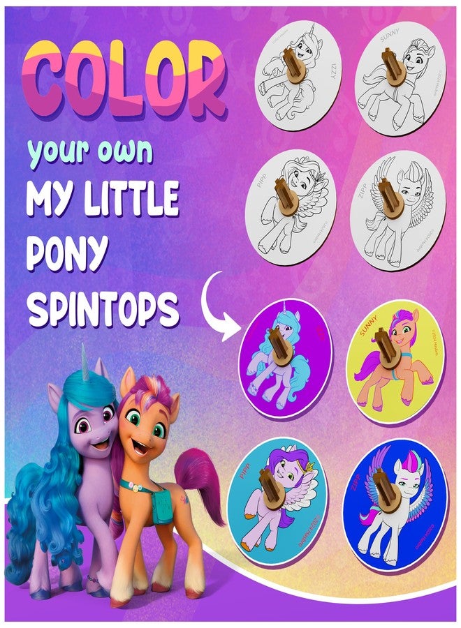 ThinkerPlace My Little Pony Spinning Tops with Interactive Learning Toys for 3, 4, 5+ Year Boys & Girls | DIY Educational Toy for Kids | Birthday & Return Gifts | Lattu Buguri Bomgaram Toy - Image 3