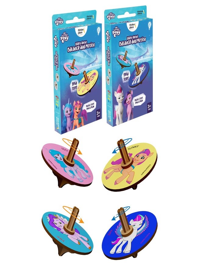 ThinkerPlace My Little Pony Spinning Tops with Interactive Learning Toys for 3, 4, 5+ Year Boys & Girls | DIY Educational Toy for Kids | Birthday & Return Gifts | Lattu Buguri Bomgaram Toy - Image 1