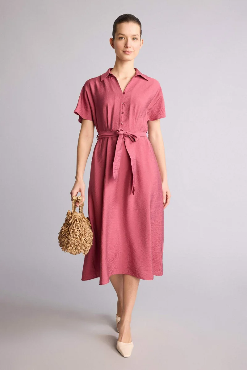 DeFacto A Line Shirt Collar Dress