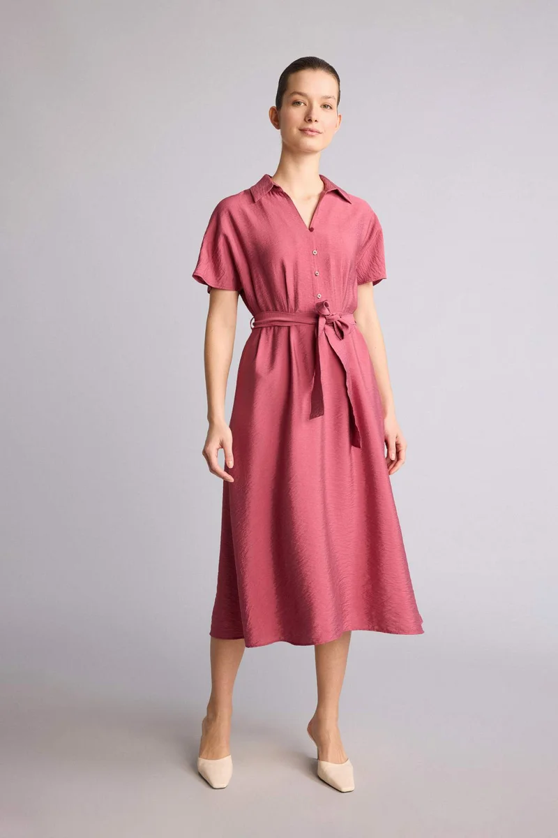 DeFacto A Line Shirt Collar Dress