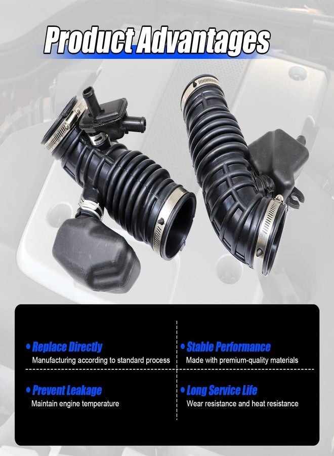 FZJDSD 3.5L Engine Air Intake Hose Compatible with Infiniti FX35 Base Sport 2009-2012,2PCS Left & Right Side Intake Boot Tube Outlet Duct Replace 16576-1CB1A 16576-1CB0A - Image 3
