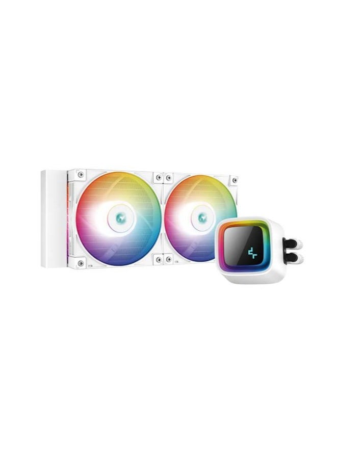 DEEPCOOL DeepCool LS520 WH premium liquid CPU cooler, 240mm radiator, FC120 A-RGB PWM fans 