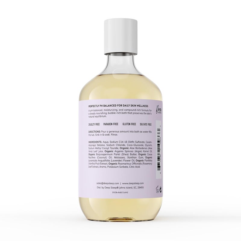 Deep Steep Bubble Bath, Lavender Vanilla 17 oz (Pack of 2) – Hypoallergenic, Clinically Tested Soothing Soak with Shea Butter & Argan Oil – Sulfate-Free - Image 2