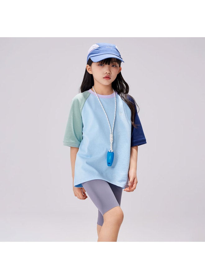 Ebaer Summer Children's Uni Short-sleeve Breathable T-shirt, Summer Style 1124201012, Crystal Blue, Size 160 - Image 2