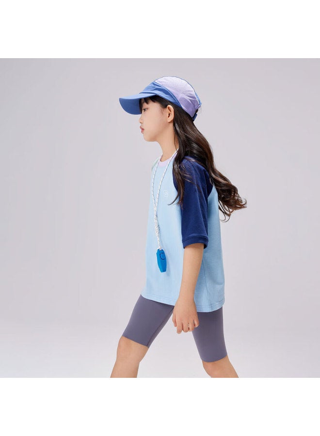 Ebaer Summer Children's Uni Short-sleeve Breathable T-shirt, Summer Style 1124201012, Crystal Blue, Size 160 - Image 3