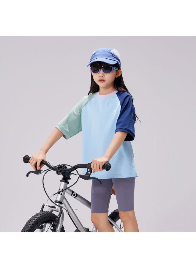 Ebaer Summer Children's Uni Short-sleeve Breathable T-shirt, Summer Style 1124201012, Crystal Blue, Size 160 - Image 4