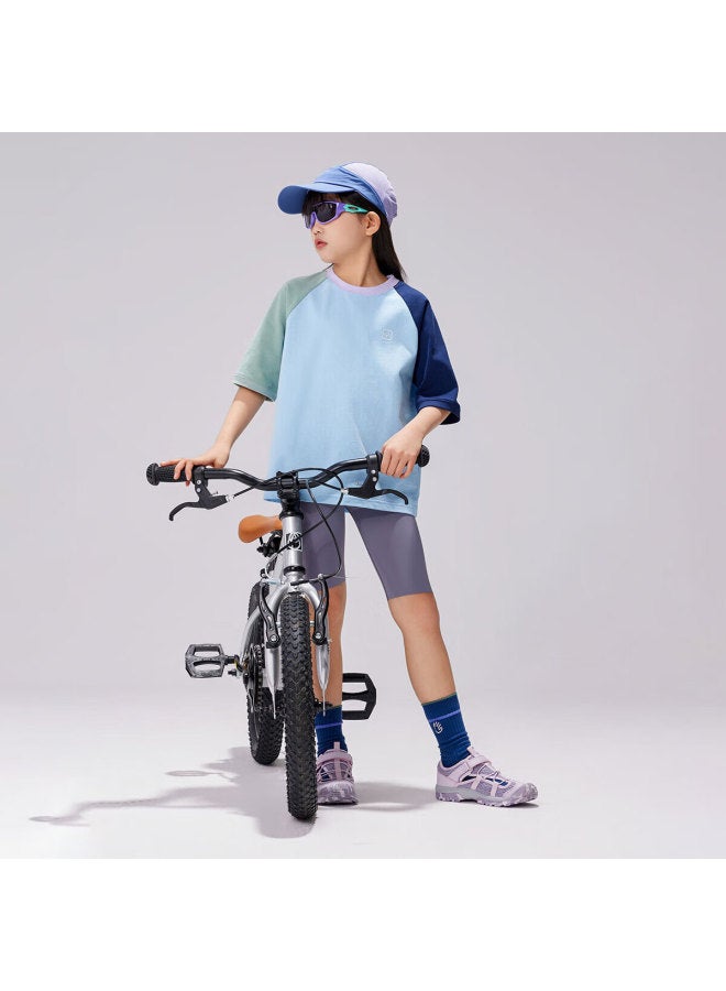 Ebaer Summer Children's Uni Short-sleeve Breathable T-shirt, Summer Style 1124201012, Crystal Blue, Size 160 - Image 5