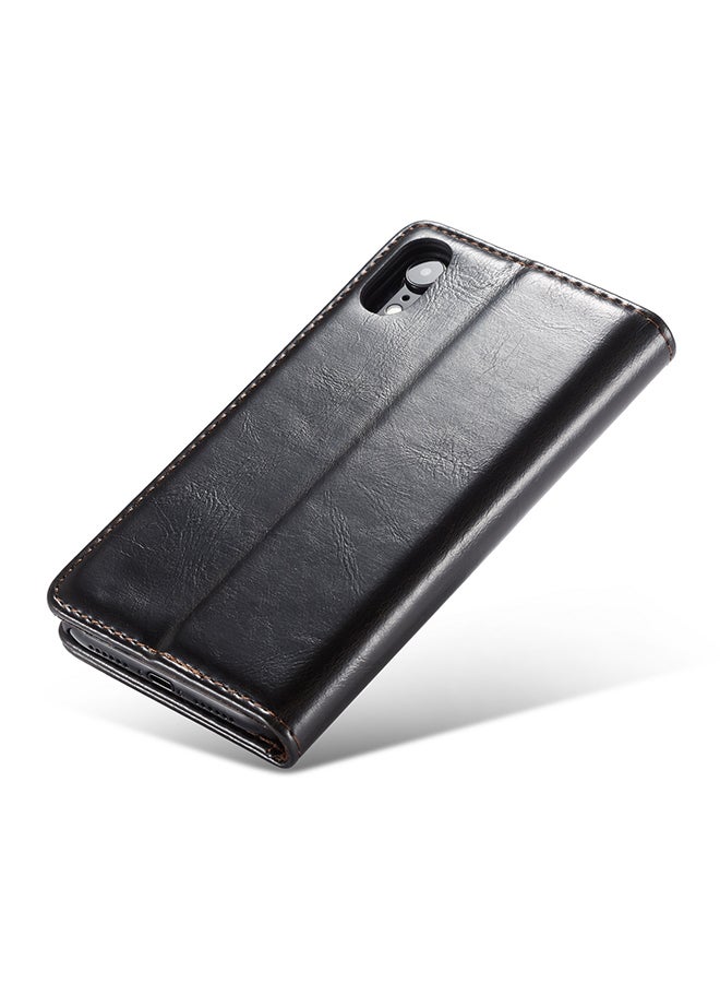 Loquat Protective Wallet Case Cover For Apple iPhone XR Black - Image 5