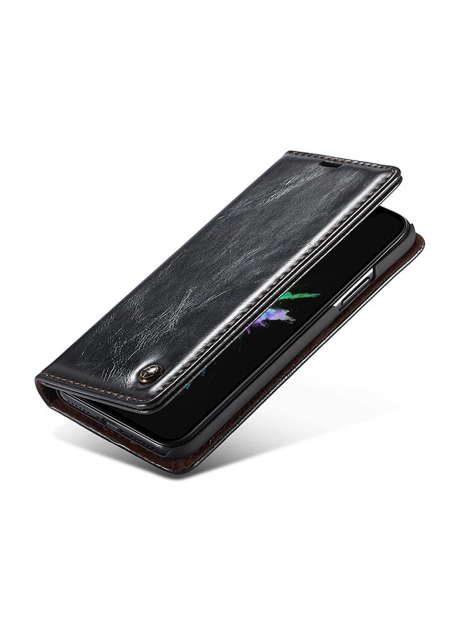 Loquat Protective Wallet Case Cover For Apple iPhone XR Black - Image 4