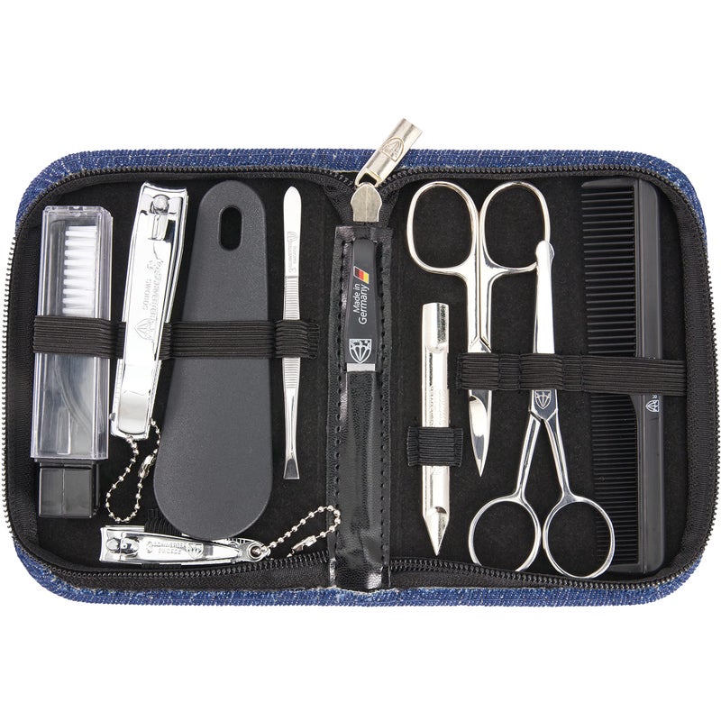3 Swords Germany â€“ brand quality 10 piece manicure pedicure grooming kit set for professional finger & toe nail care tweezers file clipper fashion leather case in gift box, Made by 3 Swords (7797) - Image 3