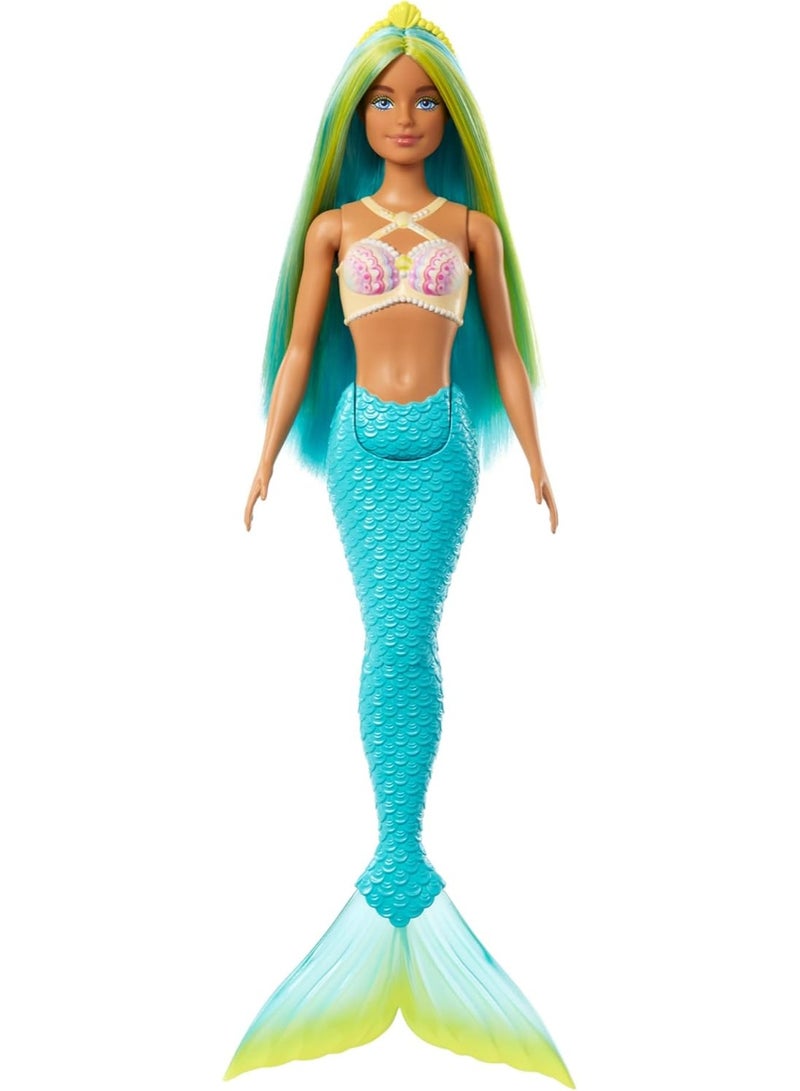 Barbie Mermaid Dolls with Colorful Hair, Tails and Headband Accessories - Image 1
